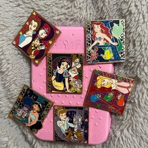 Disney Princess Square Enamel Pin Collection